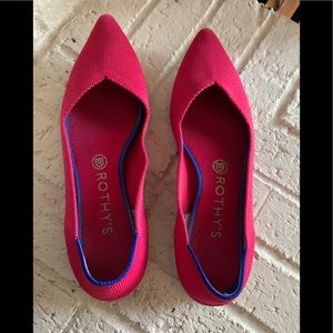 Rothy’s hot pink The Point flat